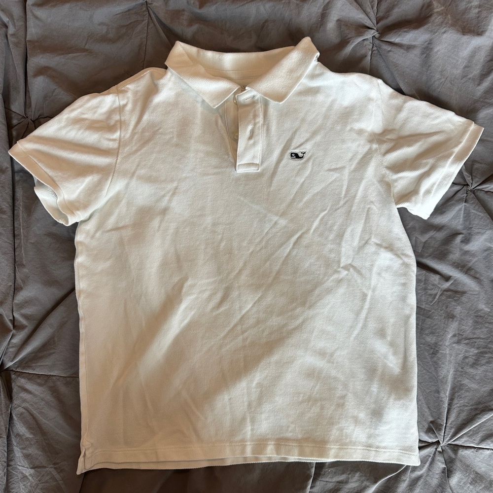 Vineyard Vines Kids/Boys Medium White Polo Shirt - Picture 3 of 5